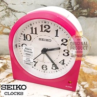 SEIKO นาฬิกาปลุก Alarm Clock (Snooze) QHE179P - สีชมพู/ขาว