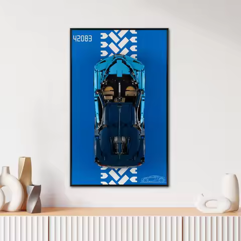Display Wallboard for Lego Bugatti Chiron 42083 Adult Collectible Car Wall Mount Building Blocks Pho