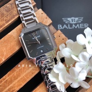 [Original] Balmer 8140L SS-4 Sapphire Square Women Watch with Black dial Silver Stainless Steel