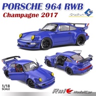 1: 18 Solid Porsche Porsche 964 RWB Champagne 2017 Car Model