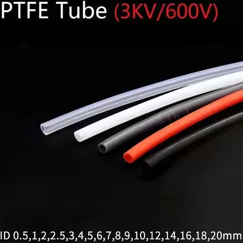 1M PTFE FEP Tube For 3D Printer Parts Pipe ID 0.5 1 2 2.5 3 4 5 6 7 8 10 12 14 16 18 20 mm Insulated