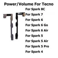 Power Volume Flex for Tecno Spark 8c 7 6 5 4 GO AIR PRO LITE Power on Off Switch Button Volume Key