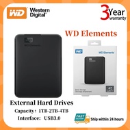 【Ready Stock】 WD Elements 2.5" HDD 1TB/2TB/4TB hard diskUSB3.0 Portable External Hard Drives