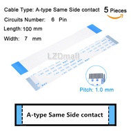 5pcs FPC Ribbon Flexible Flat Cable Pitch 1mm Length 100mm 10cm A-type Same Side Contact 4P 5P 6P 7P