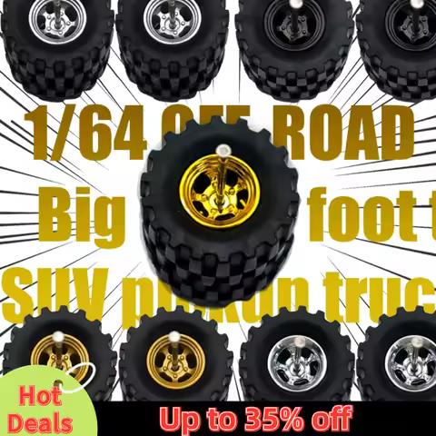 1/64 Wheels with Rubber All Terrain Tires Refitting Parts for Off-road Model Cars Matchbox Tomica Sm