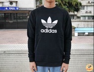 Adidas 大學T 黑色 Trefoil Crew Sweatshirt 愛迪達 衛衣 長袖 三葉草 CW1235