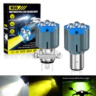 Lemon Green Motorcycle Headlight H4 LED Motorcycle Bulb H6 BA20D LED Headlight Triple Lens High Focu
