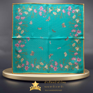 ผ้าเช็ดหน้าผ้าไหม ผ้าแนบกิ้น 18"x18" นิ้ว Silk handkerchief -napkin 18"x18" inches-Floral set  - จิม ทอมป์สัน Jim Thompson