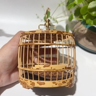 High-Quality Bamboo Mottled Plum Bamboo Handmade Bamboo Round Cage Beetle Cage Cricket Cage