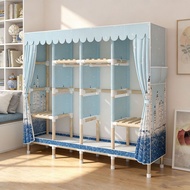Simple Cloth Wardrobe Solid Wood Solid Durable Reinforced Household Bedroom Rental Room Fabric Wardr