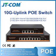 JT-COM 10-Port 10G Uplink 2.5G PoE Ethernet Switch, 2×10G SFP+ Ports, 8×2.5G RJ45 Ports, Suitable fo
