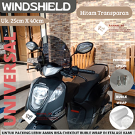 Windshield Universal Hitam Transparan Untuk Semua Merk Motor Matic dan Bebek Visor Universal Visor B