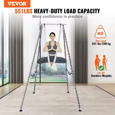 VEVOR Aerial Yoga Frame & Yoga Hammock, 9.67 ft Height Professional Yoga Swing Stand Comes with 6.6 