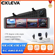 EKLEVA Car DVR 4K 11.26" Mirror 4 Channel Night Vision ADAS 24H Parking Monitor