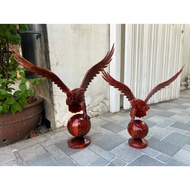 Eagle statue with mother of pearl wood bridge - Feng shui eagle