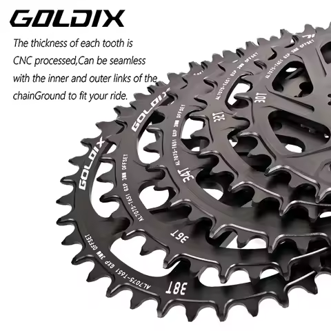 GOLDIX Bicycle Chainring 0/3/6mm Offset Wide Narrow Teeth 30/32/34/36/38T Chainwheel for Sram 3-Bolt