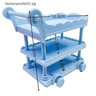 factoryoutlet2.sg 1:12 Dollhouse Trolley Dining Cart With Wheel Storage Shelf Model Kitchen Furniture Accessories For Doll House Decor Toy Hot
