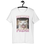 Certified Freak Funny Cat Meme T-Shirt Gift For Him And Her Offensive Memes Shirt Cat Meme Tshirt Ir