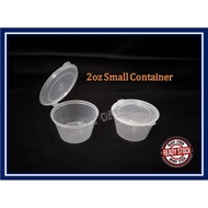 2oz /50ml  Disposable Plastic Round Container Hinged Lid [±50pcs]  /Sauce /Sos Container/ Bekas Plas