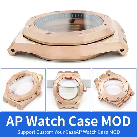 Custom AP Rose Gold Watch Case MOD NH35 NH36 High Quality Stainless Steel Polishing/Brushed 3'o cloc