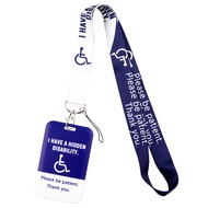 Autism Awareness ID Badge Holder Lanyards Rainbow Door Card Case Hanging Rope Neck Strap Keychain Bu