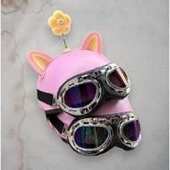 Aviator goggles helmet with cute helmet accessories