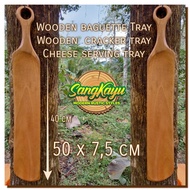 Wooden Tray 50x7.5 Cracker Serving Tray Baguette Cheese Serving Tray