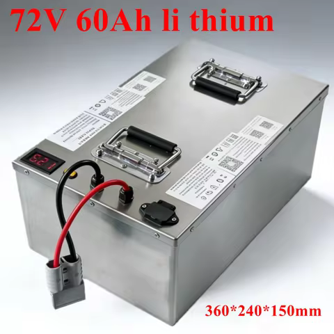 72v 60Ah 100Ah Rechargeable Li-ion Battery Pack with Built-in 100A BMS - Safe for Bombers, Small Veh