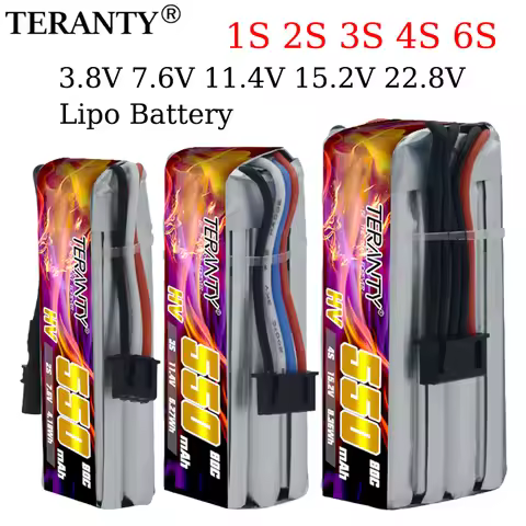 2PCS TERANTY 1S 2S 3S 4S 6S 60C 70C 80C HV LiPo Battery 550mAh PH2.0/XT30 Plug For RC Helicopter Qua