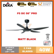 DEKA  F5DC PRO 56" CEILING FAN /  DC MOTOR /  10 SPEED FORWARD + 10 REVERSE /  REMOTE CONTROL  / TIM