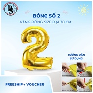 Balloon No. 2 Large Size Bronze Gold Color Large Size 70cm