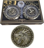 SignalPlus Random King Dungeons and Dragons dice, D20 D12 D10 D% D8 D6 D4, 7-in-2 Dual-Spin Wheels D