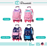 Dreamtale Kids Unicorn Primary Trolley School Bag 6 Wheels Big Wheels Trolley Kids Backpack Beg Seko