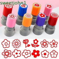 SWEETJOHN Rewards Flower Stamp, Students Rewards DIY Drawing Toy Star Grading Stamp, Cute Self Inkin