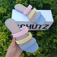 KA5 summer new square head flat bottom simple color matching beach slippers women's large size sanda