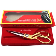 Luxury Xi Zhi Yuan Fabric Cutting Scissors - Gold Handle 9.5 inch XiZhiYuan for Tailors, Convection,