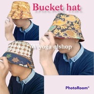 bucket hat batik jogja topi batik bolak balik topi pantai / bucket hat wanita pria / bucket hat bati