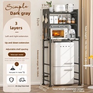 Flinx Kitchen Storage Rack above Fridge Multi-Layer Stand for Microwave Oven And Small Oven Carbon S