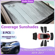 Full Coverage Sunshades Shade for Mercedes-Maybach S 500 e 2014–2017 Rear Windows Car Windshield Sun