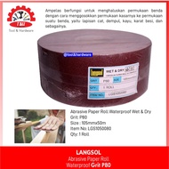 Abrasive Cloth Roll, Waterproof P80/5R - Langsol Kertas Amplas Roll