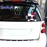 [TinchighS] Kawaii Sanrio Hello Kitty Car Sticker Rearview Mirror Sticker Car Body Decorative Sticker Truck Motorcycle Vehicles Automobiles [NEW]