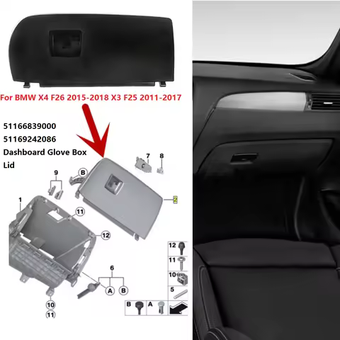 Car Dashboard Glove Box 51166839000 For BMW X3 F25 2011-2017 X4 F26 2015-2018 Instrument Glove Door 