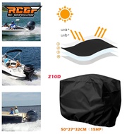 210D Oxford Cloth Boat Engine Cover Protector Waterproof Storaging Motor Adjustable Sunproof PVC Outboard Coating Sealing