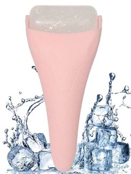 1 件裝淺粉色臉部冷敷按摩冰滾軸冷敷儀器按摩塑膠頭冰滾軸按摩器工具便攜式浮腫、偏頭痛、止痛和輕傷、護膚品