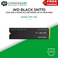 WD Western Digital Black Series SN770 / SN770M  ( 500GB / 1TB / 2TB ) Pci-e Gen 4 M.2 Nvme 2280 SSD 