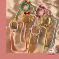 Cute Cartoon Bow-knot Little Monster Lens Phone Case Compatible With IPhone 7 8 6 6S Plus 13 11 12 Pro Max XR X XS MAX SE 2020 Macaron Candy Color Clear Anti-shatter Soft TPU Cover