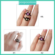 poo Cute Monster Rings For Women Fashion Sweet Cat Eyes Open Couple Rings Wedding