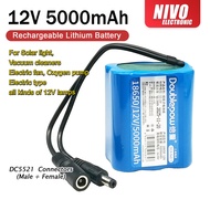 12V 5000mAh Portable Super Rechargeable 18650 Lithium-ion Battery Pack DC 12.6V DC Male + Female Con
