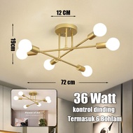 STARLIGHT Lampu Bola Berbilang Lampu Gantung 8 Head Nordic Chandelier Minimalisme Ruang Tamu Eropa K