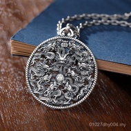 Keychain Hollow National Trendy Pendant Unique Pure Silver Dragon Brand Dragon Zodiac 999 Pendant Me